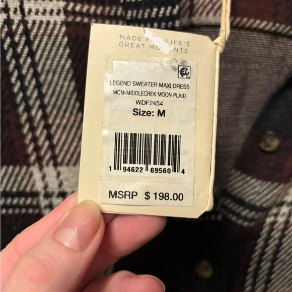 NWT Faherty Long Sleeve Legend Plaid Sweater Dress - MEDIUM - Picture 9 of 12